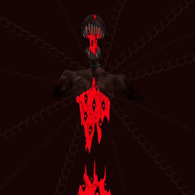 Full Body (technically), Rendered, Simple Background, Gore/Blood/Monster/Horror